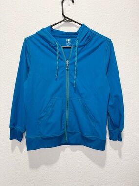 Title Nine Full Zipper Hoodie Jacket Medium Blue